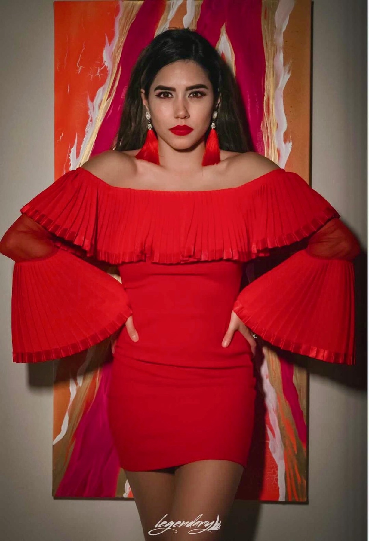 Red on Red Power Pose