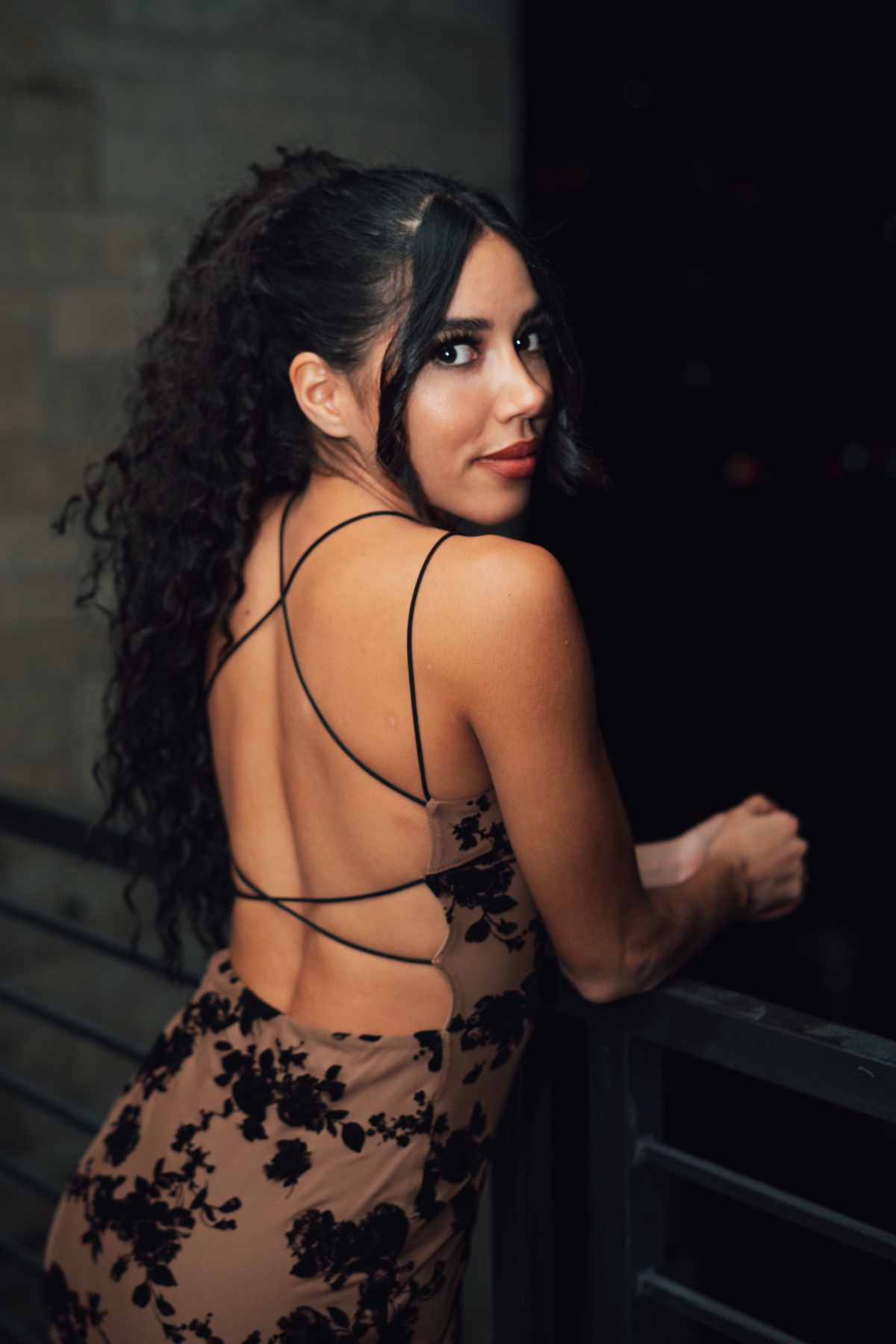 Backless Floral Over-the-Shoulder